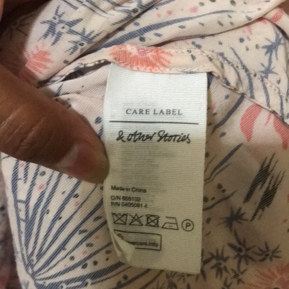 & Other Stories Vintage Look Printed Midi Dress M - Picture 8 of 9